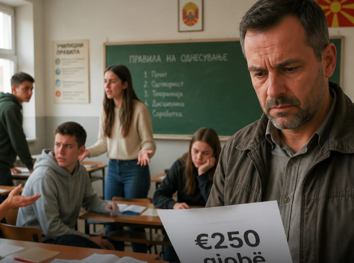 Maqedoni  prindët e nxënësve problematikë do të dënohen me 250 euro për çdo incident