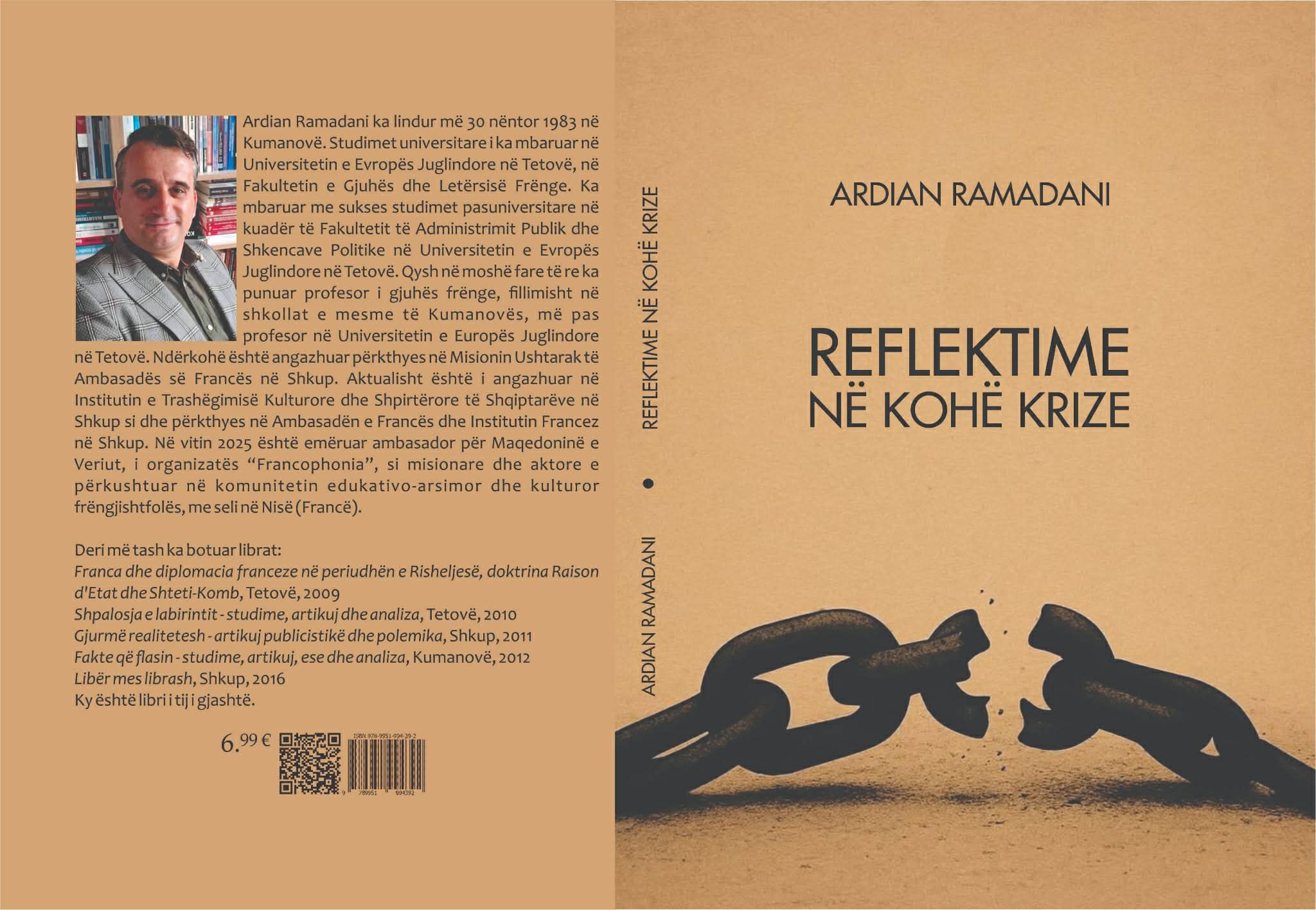 Reflektime në kohë krize    libri i ri i Ardian Ramadanit