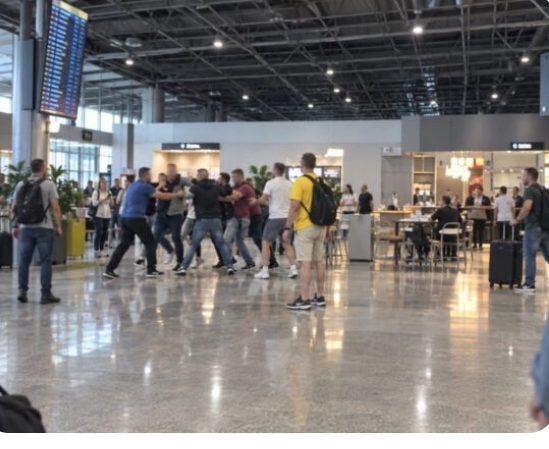 Rrahje në Aeroportin e Shkupit, disa persona përleshen para udhëtarëve