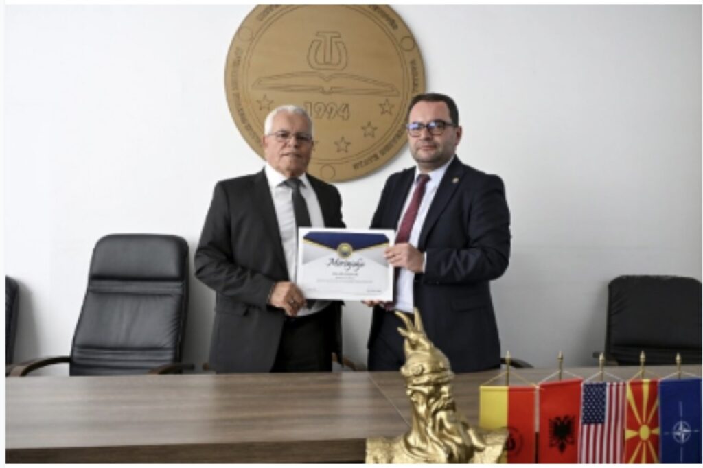 Rektori i UT-së, Kushtrim Ahmeti e priti në takim veprimtarin kumanovar në Zvicër, Selami Bajrami